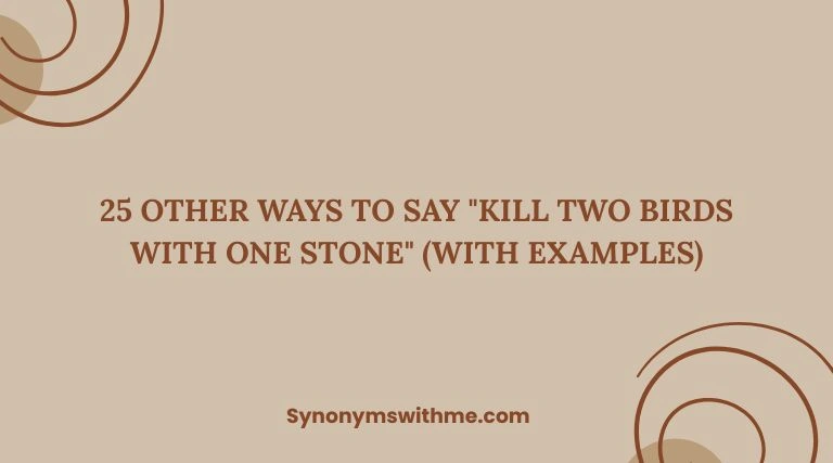 Other Ways to Say "Kill Two Birds with One Stone"