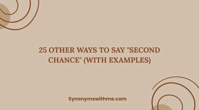 Other Ways to Say "Second Chance"