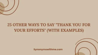 Other Ways to Say "Thank You for Your Efforts"